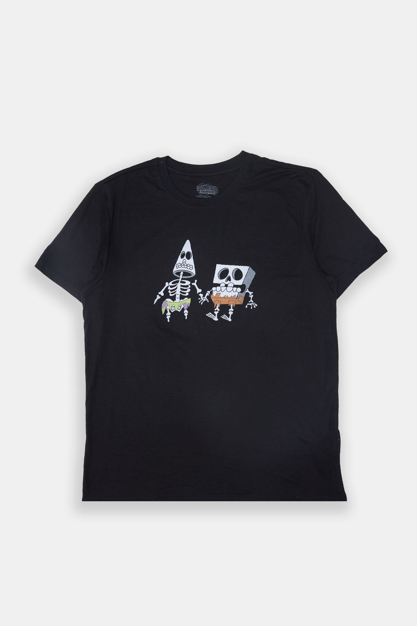 Mens Skeleton SpongeBob & Patrick Graphic T-Shirt - Black /