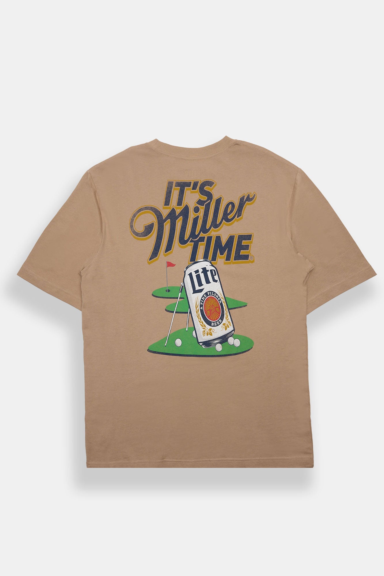 It's Miller Time Graphic Oversized Tee - Tan /