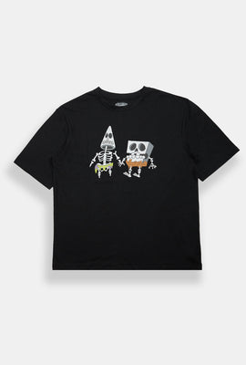 T-shirt surdimensionné imprimé squelettes Bob l'Éponge et Patrick