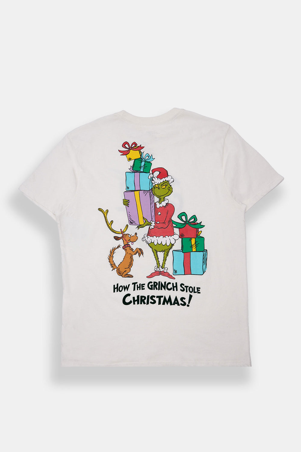 Mens The Grinch Stole Christmas Flocked Graphic T-Shirt Mens The Grinch Stole Christmas Flocked Graphic T-Shirt