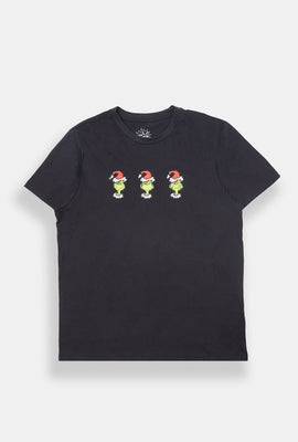 Mens The Grinch Embroidered Graphic T-Shirt