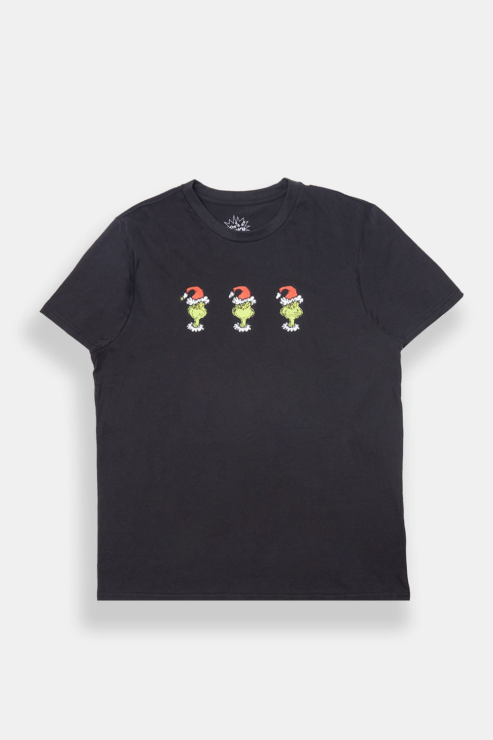 Mens The Grinch Embroidered Graphic T-Shirt Black S/P