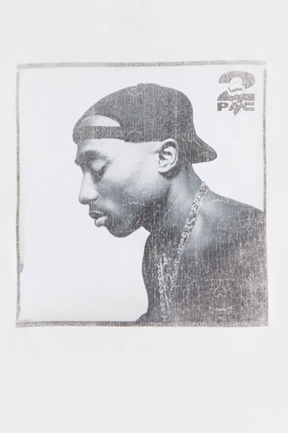T-shirt imprimé portrait de Tupac homme T-shirt imprimé portrait de Tupac homme