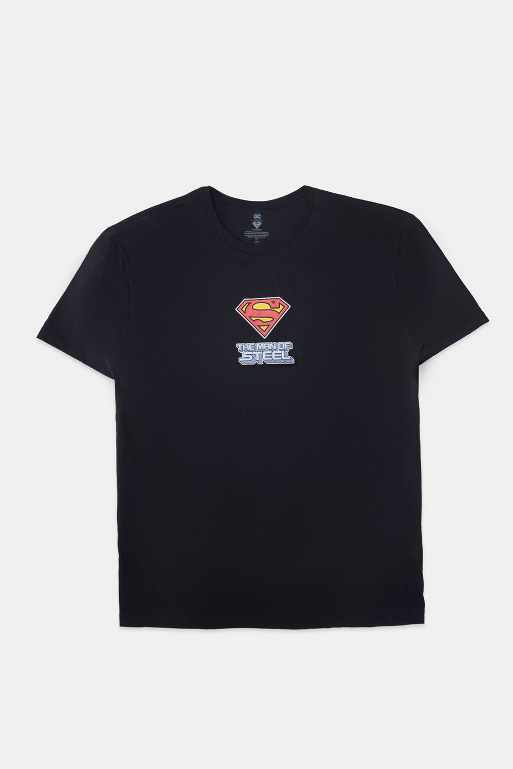 Mens Superman Graphic T-Shirt Black L/G - Main Image