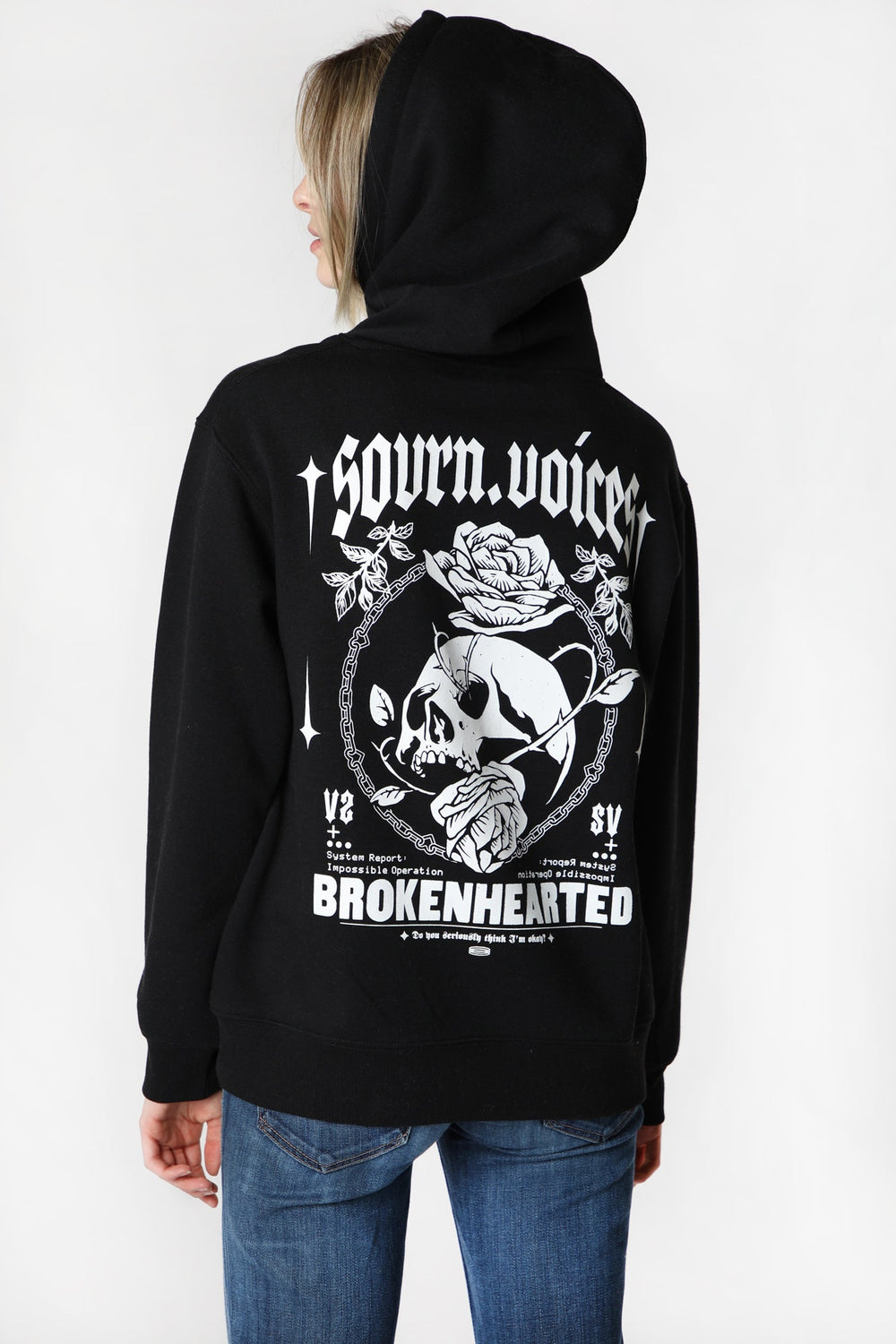 Womens Sovrn Voices Brokehearted Graphic Hoodie Womens Sovrn Voices Brokehearted Graphic Hoodie