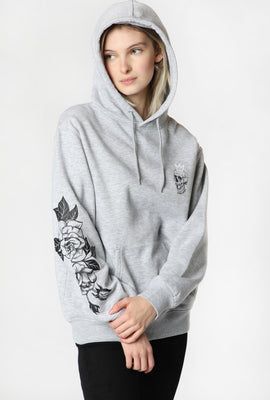 Womens Sovrn Voices Skull and Roses Graphic Hoodie