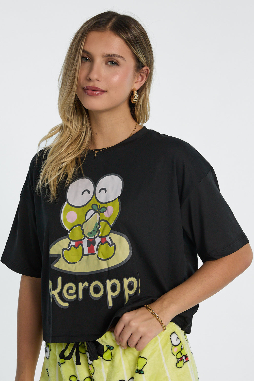 Keroppi 2-Piece Pajama Tee & Shorts Set Keroppi 2-Piece Pajama Tee & Shorts Set