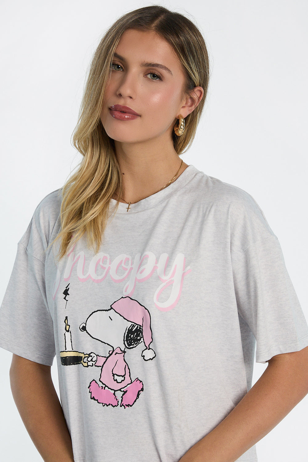 Peanuts Snoopy Candle 2-Piece Pajama Tee & Shorts Set Peanuts Snoopy Candle 2-Piece Pajama Tee & Shorts Set