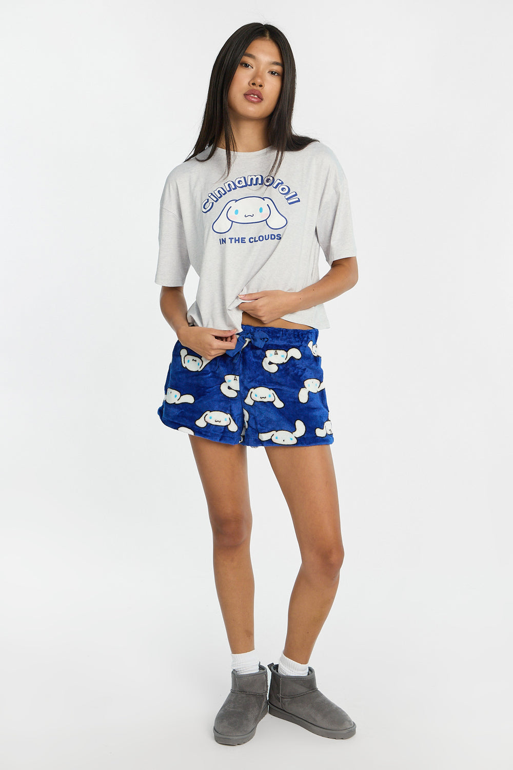 Cinnamoroll In The Clouds 2-Piece Pajama Tee & Shorts Set Cinnamoroll In The Clouds 2-Piece Pajama Tee & Shorts Set