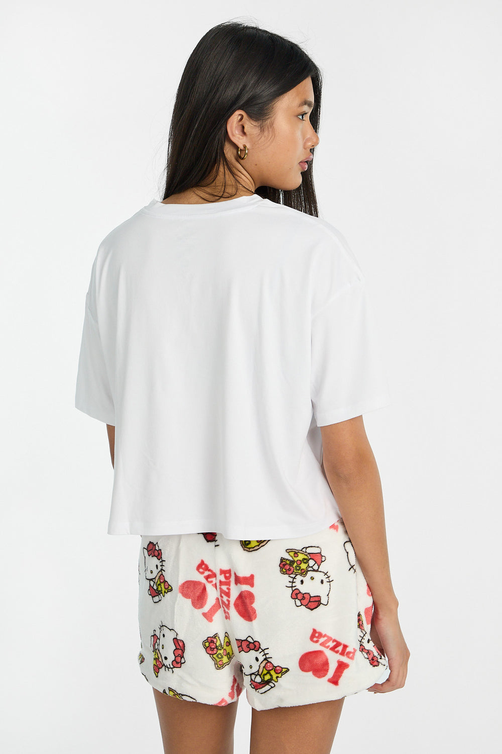 Hello Kitty I Love Pizza 2-Piece Pajama Tee & Shorts Set Hello Kitty I Love Pizza 2-Piece Pajama Tee & Shorts Set