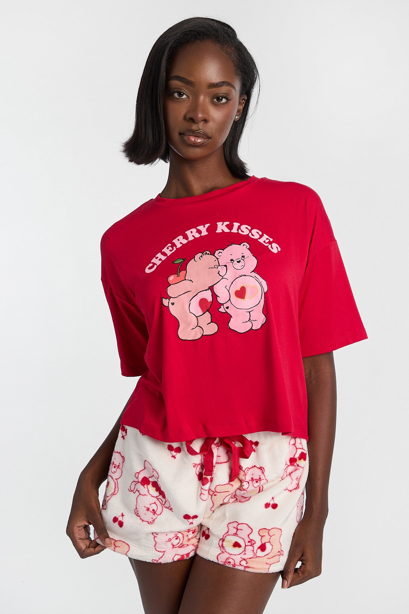 Care Bears Cherry Kisses 2-Piece Pajama Tee & Shorts Set - Red /