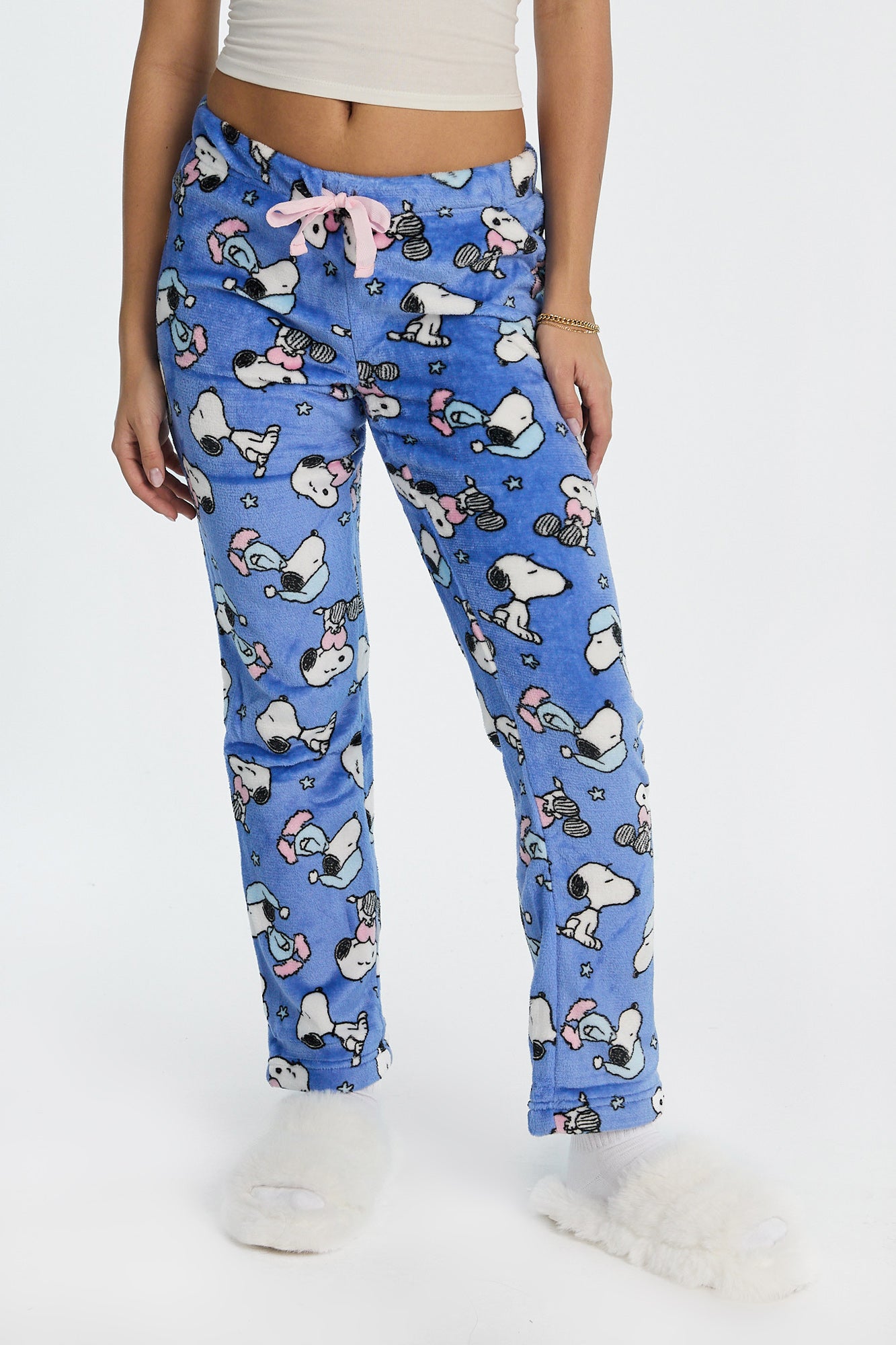 Peanuts Snoopy Plush Pajama Pant - Ocean Blue /