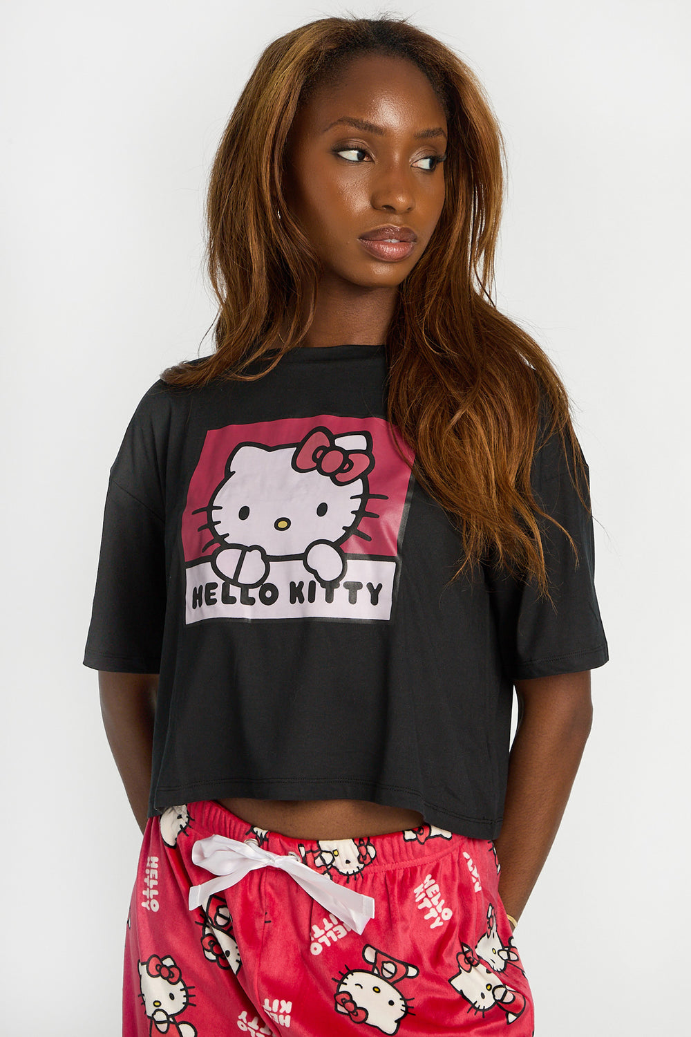 Hello Kitty 2-Piece Pajama Tee & Velour Pajama Pants Set Hello Kitty 2-Piece Pajama Tee & Velour Pajama Pants Set