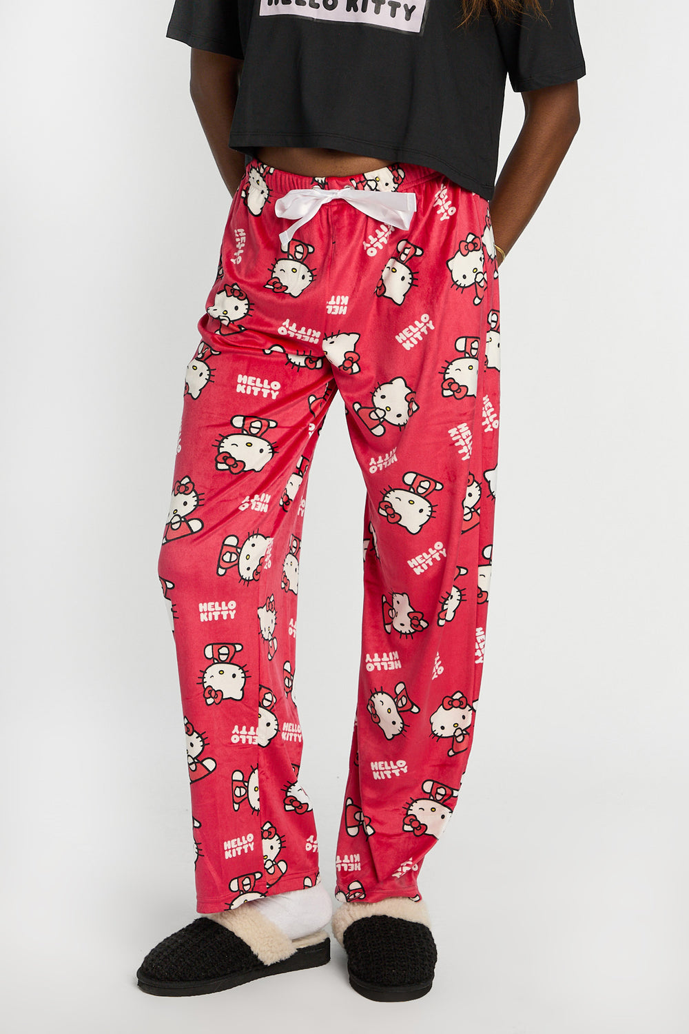 Hello Kitty 2-Piece Pajama Tee & Velour Pajama Pants Set Hello Kitty 2-Piece Pajama Tee & Velour Pajama Pants Set