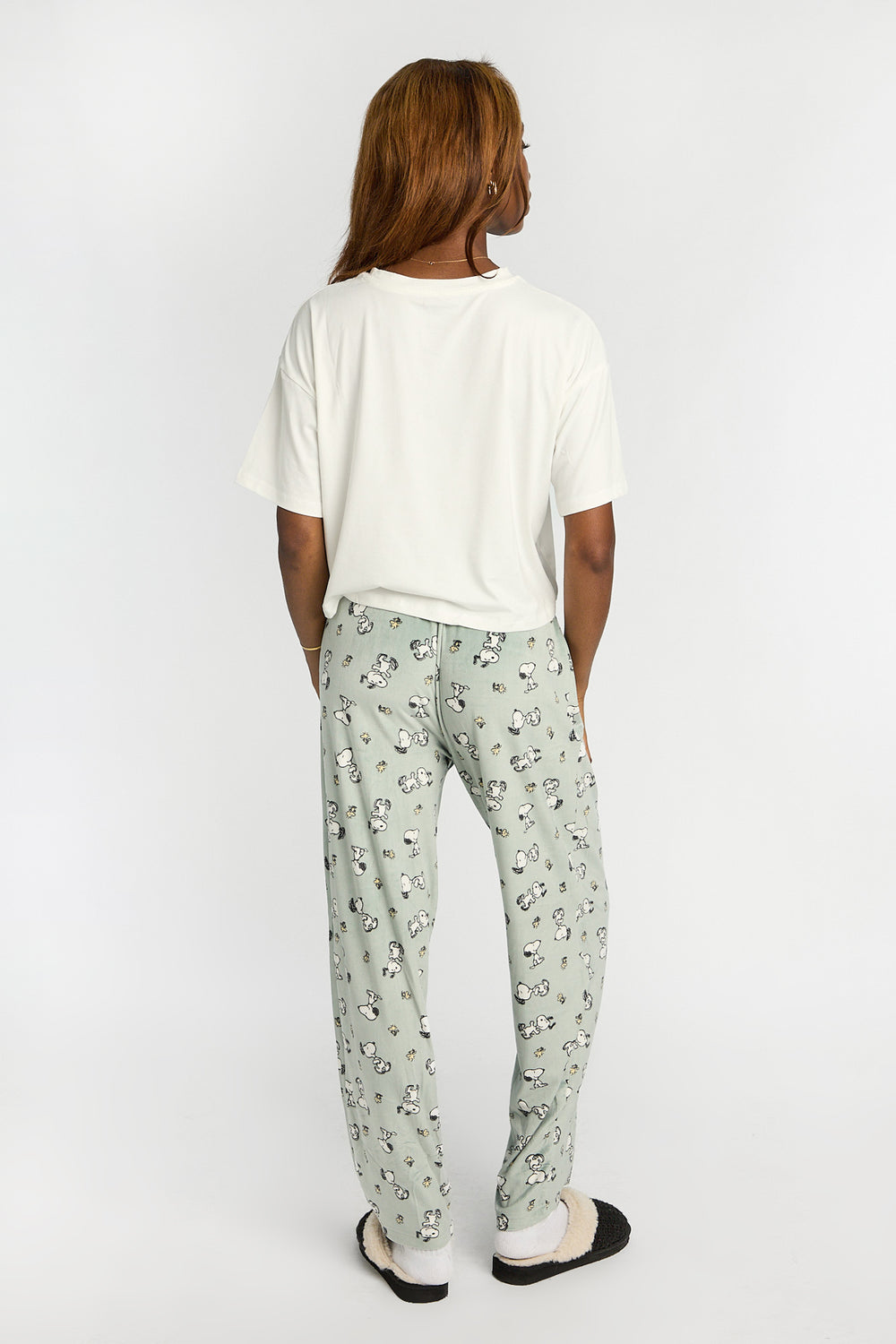 Peanuts Snoopy & Woodstock Heart 2-Piece Pajama Tee & Velour Pajama Pants Set Peanuts Snoopy & Woodstock Heart 2-Piece Pajama Tee & Velour Pajama Pants Set