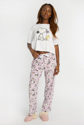 Ensemble de pyjama en velour imprimé Peanuts Snoopy fleur