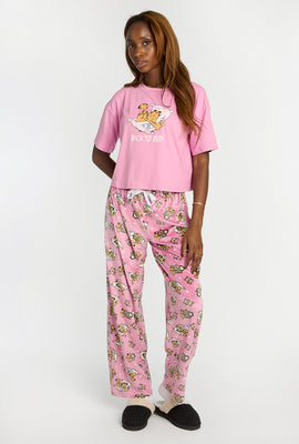 Garfield 2-Piece Pajama Tee & Velour Pajama Pants Set