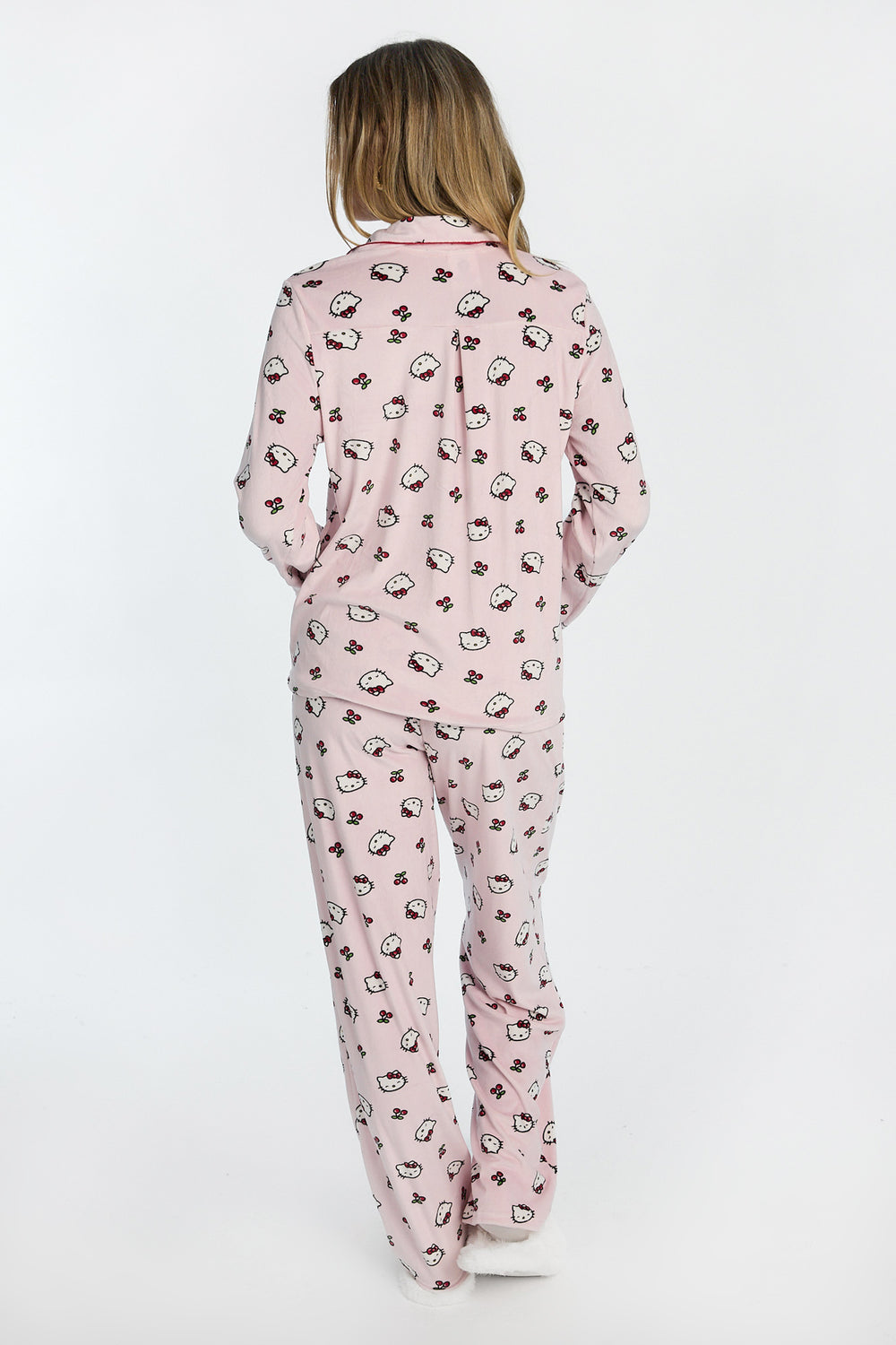 Hello Kitty Cherries Velour 2-Piece Pajama Shirt & Pant Set Hello Kitty Cherries Velour 2-Piece Pajama Shirt & Pant Set