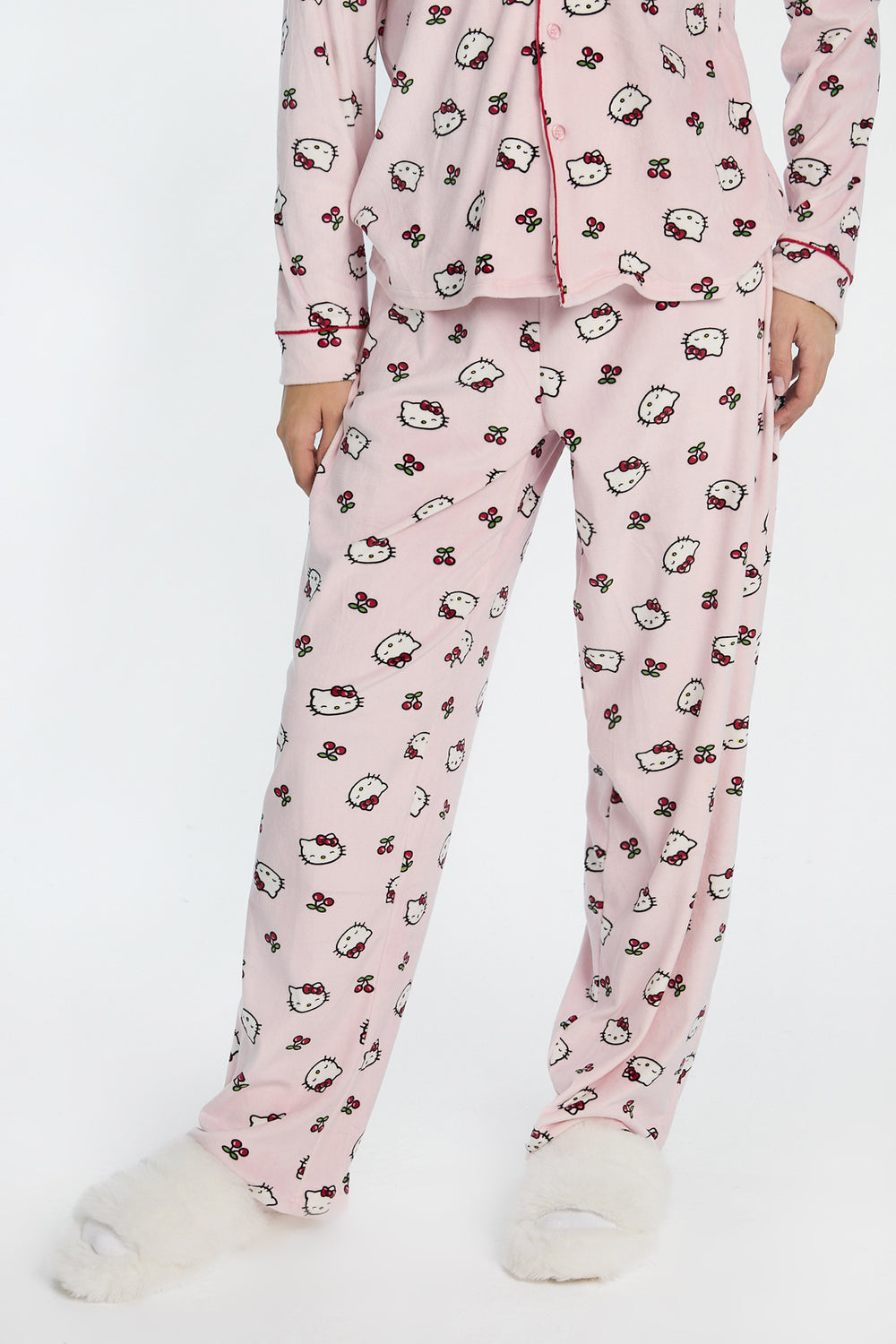 Hello Kitty Cherries Velour 2-Piece Pajama Shirt & Pant Set Hello Kitty Cherries Velour 2-Piece Pajama Shirt & Pant Set