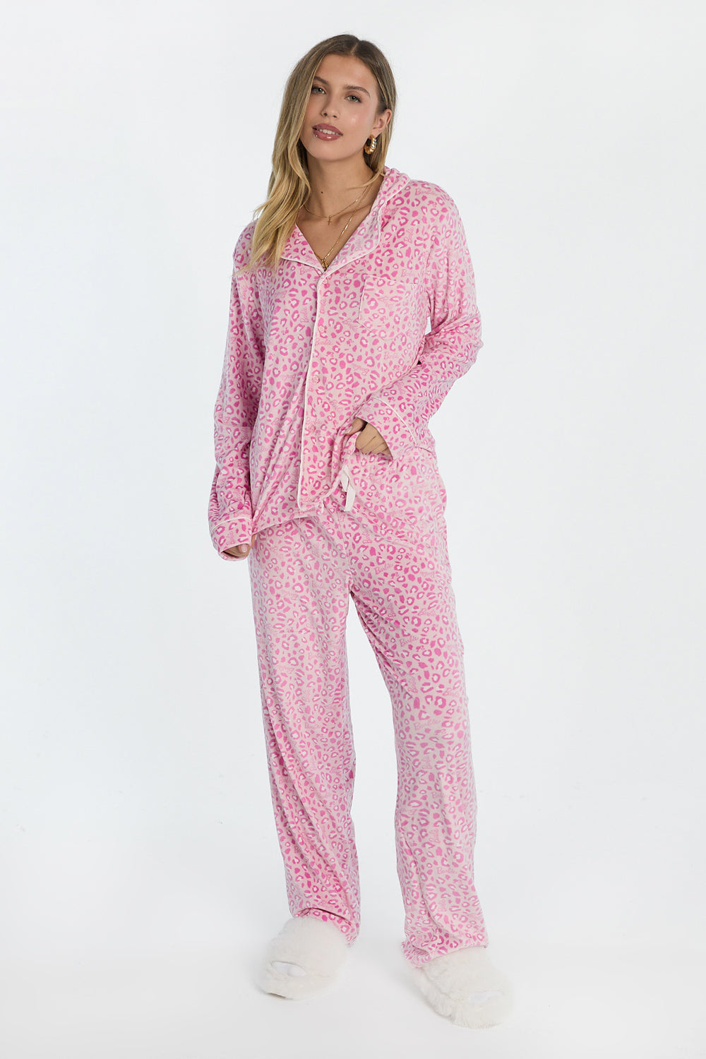 Barbie Leopard Velour 2-Piece Pajama Shirt & Pant Set Barbie Leopard Velour 2-Piece Pajama Shirt & Pant Set