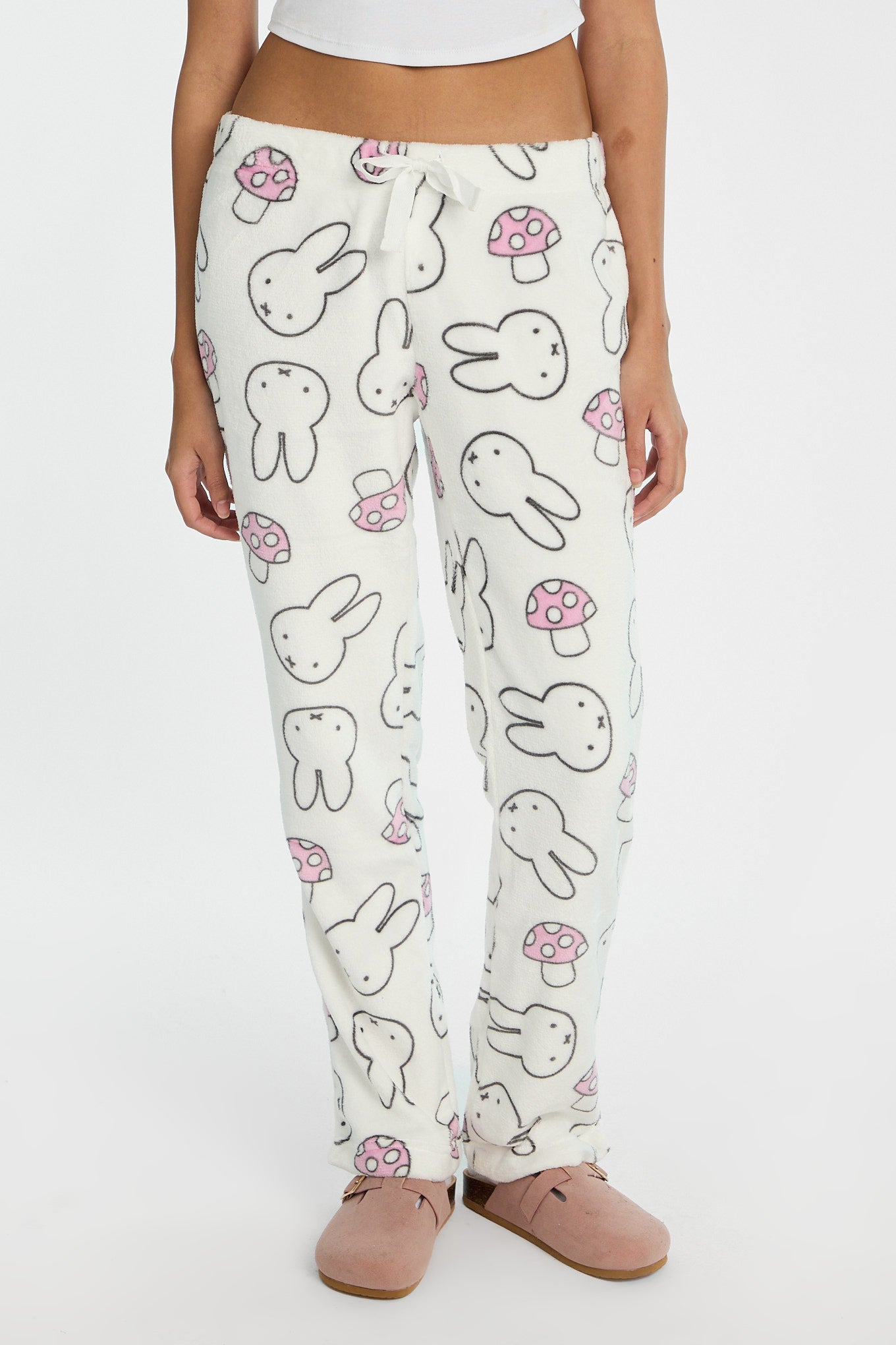 Miffy Mushroom Plush Pajama Pant - White /