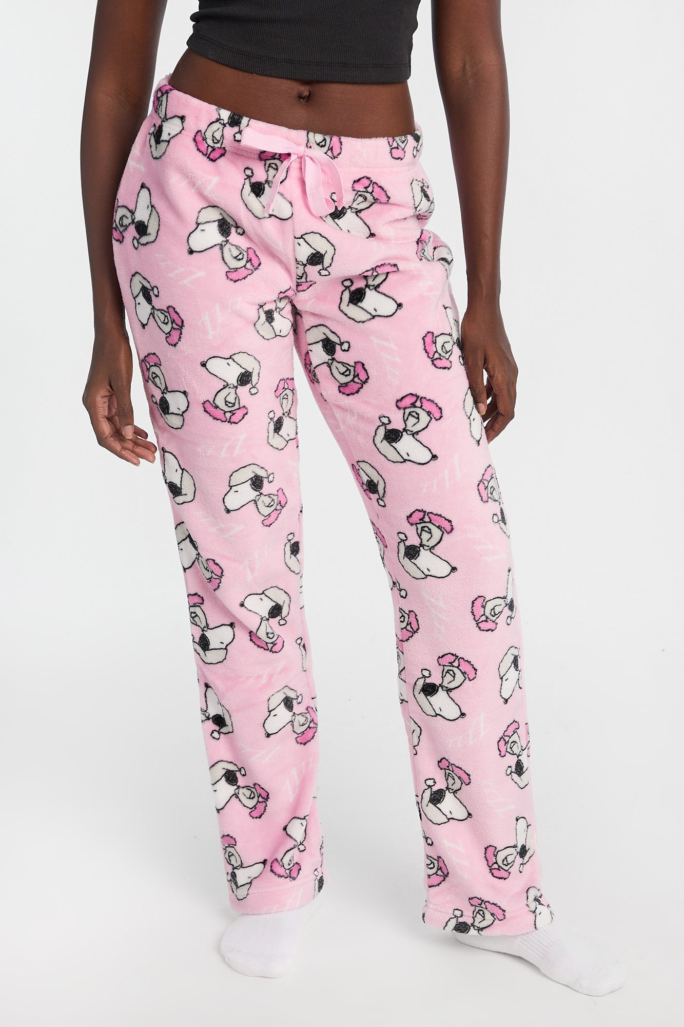 Peanuts Snoopy ZZZ Plush Pajama Pant - Light Pink /