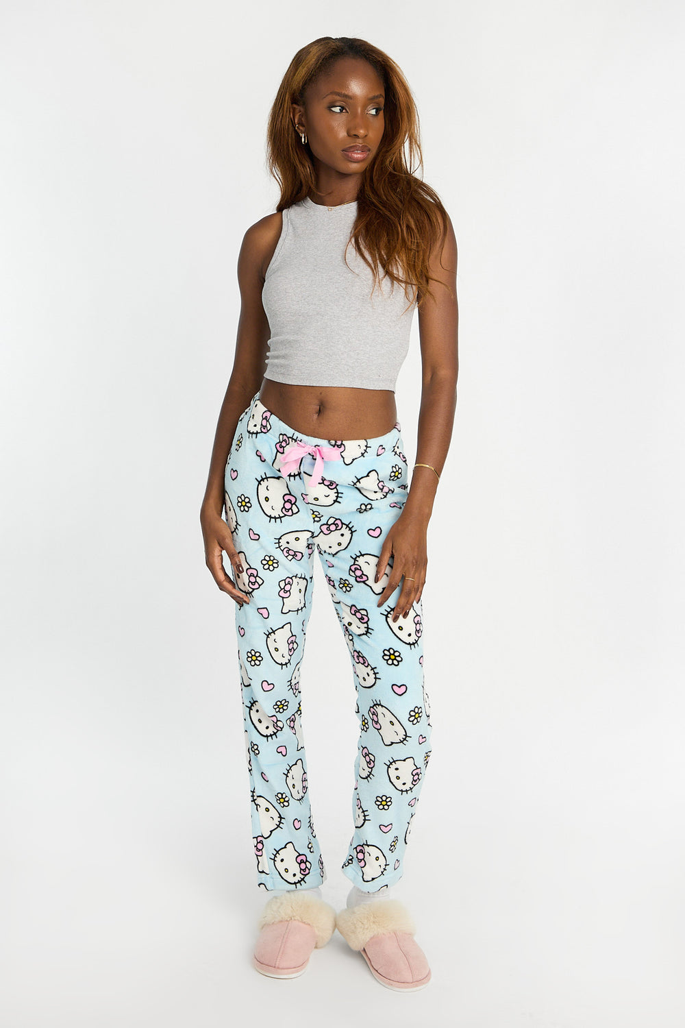 Hello Kitty Flowers Plush Pajama Pants Hello Kitty Flowers Plush Pajama Pants