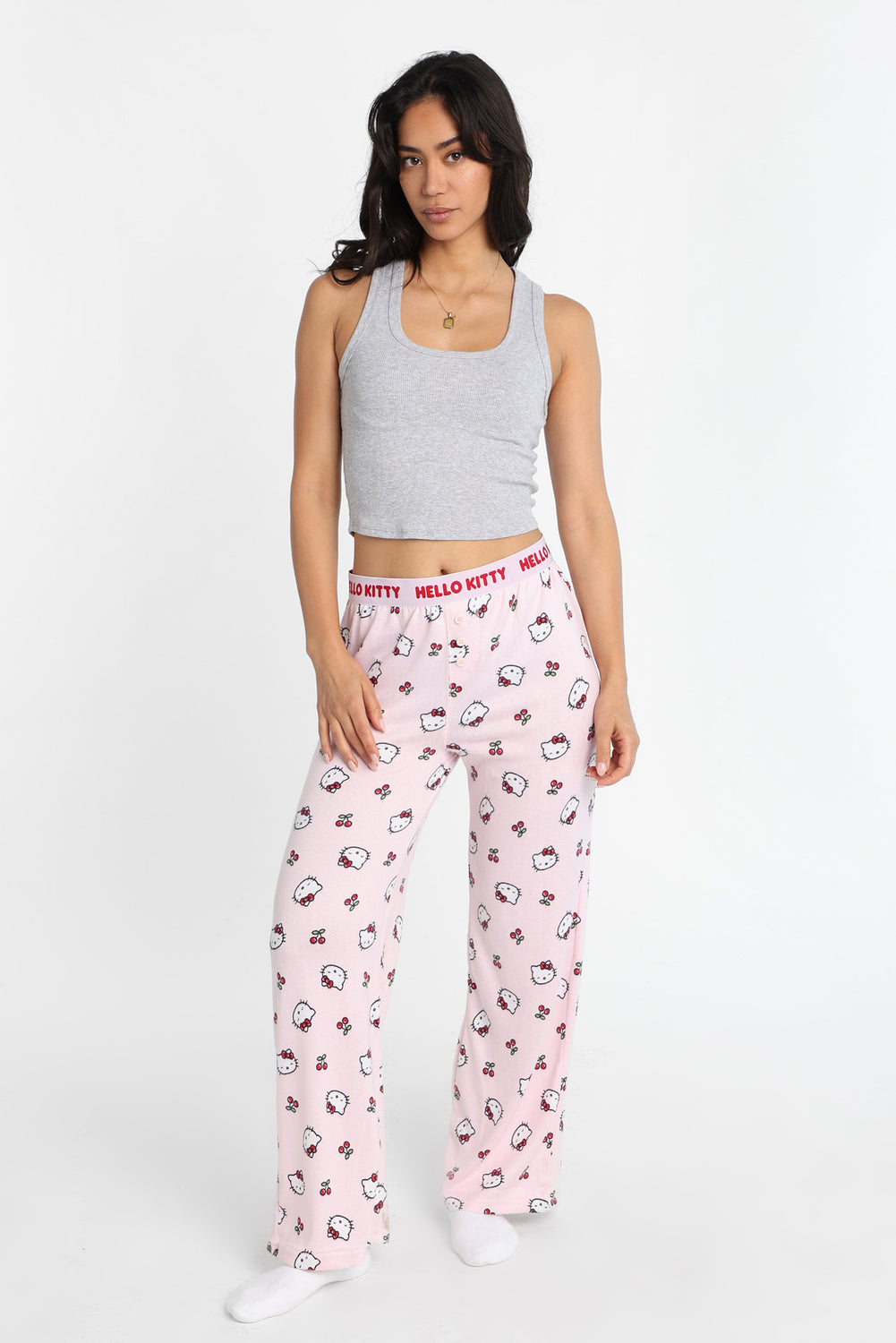 Pantalon pyjama style boxeur imprimé cerises Hello Kitty Pantalon pyjama style boxeur imprimé cerises Hello Kitty