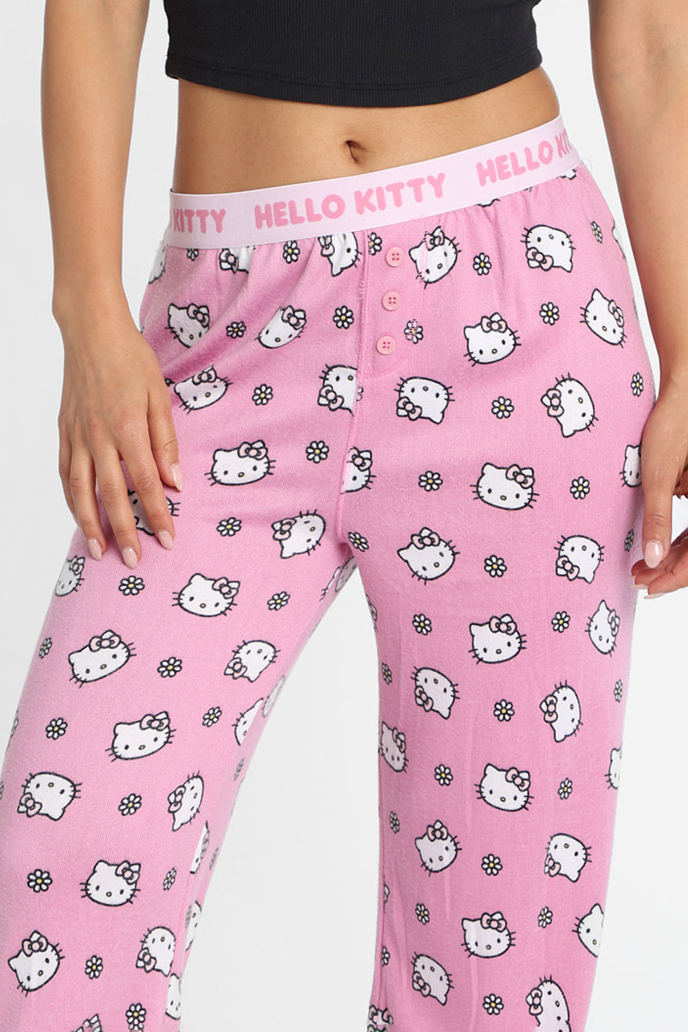Pantalon pyjama style boxeur imprimé fleurs Hello Kitty Pantalon pyjama style boxeur imprimé fleurs Hello Kitty