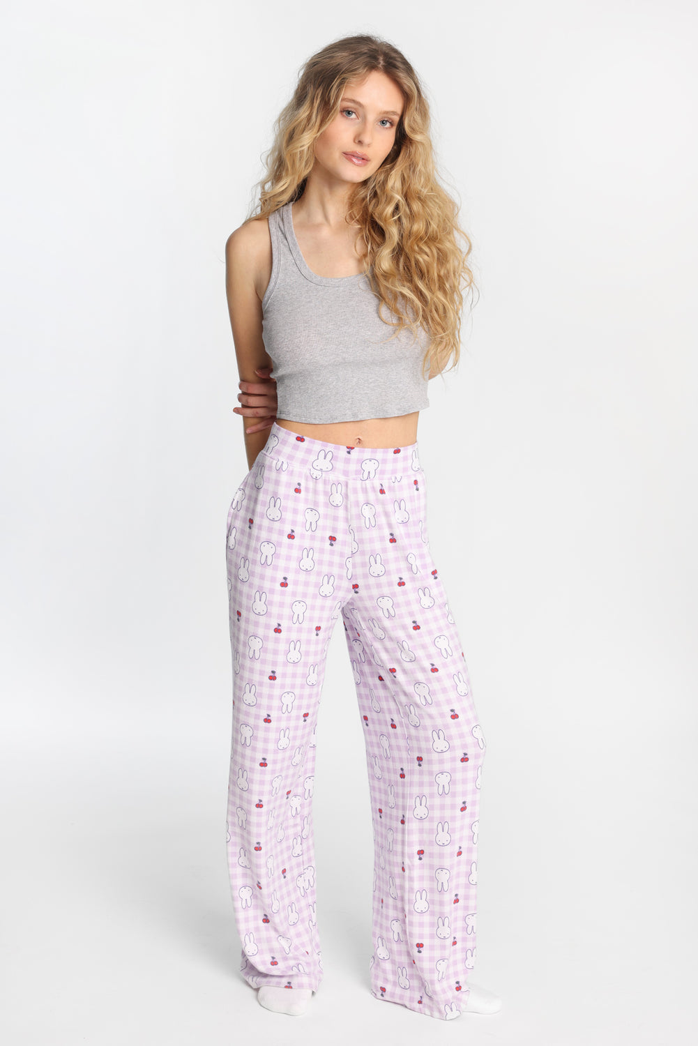 Miffy Cherry Super Soft Wide Leg Pajama Pants Miffy Cherry Super Soft Wide Leg Pajama Pants