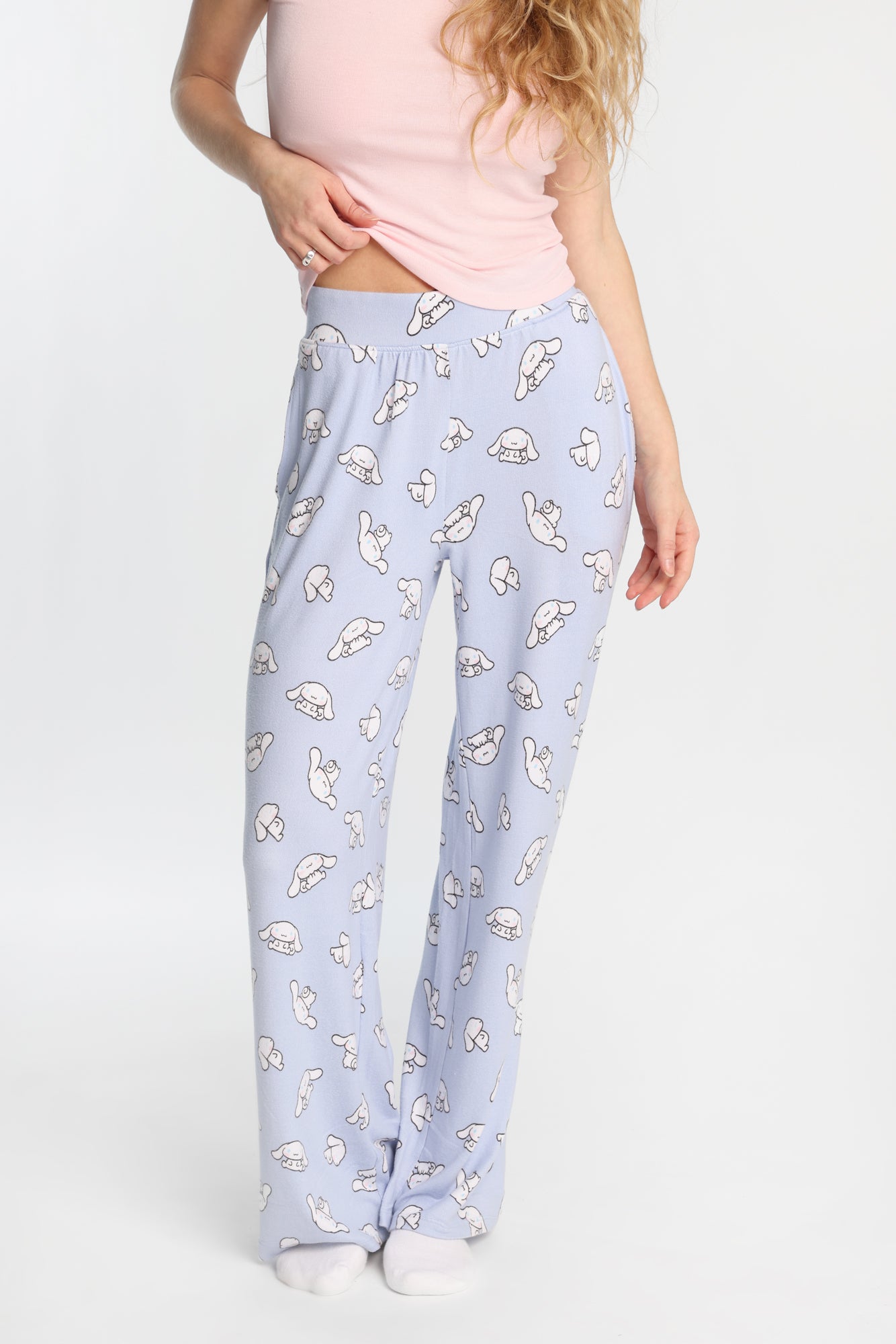 Cinnamoroll Super Soft Wide Leg Pajama Pants - Light Blue /