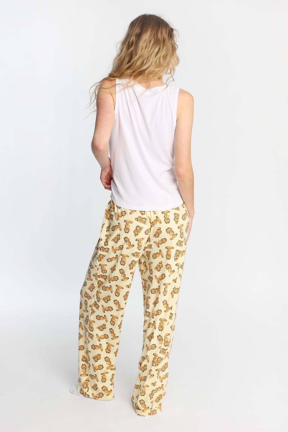 Garfield Ribbed Pajama Tank Top And Pants 2-Piece Set Garfield Ribbed Pajama Tank Top And Pants 2-Piece Set