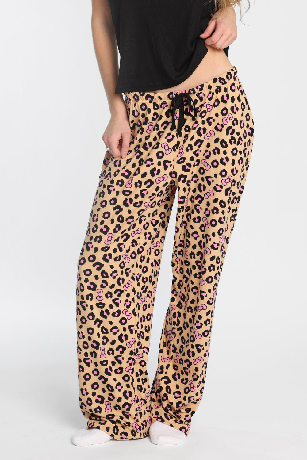 Hello Kitty Leopard Ribbed Pajama Tank Top And Pants 2-Piece Set Hello Kitty Leopard Ribbed Pajama Tank Top And Pants 2-Piece Set