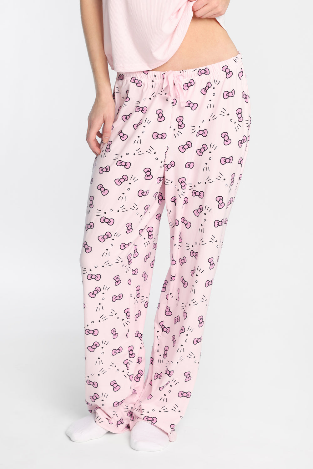 Hello Kitty Ribbed Pajama Tank Top And Pants 2-Piece Set Hello Kitty Ribbed Pajama Tank Top And Pants 2-Piece Set