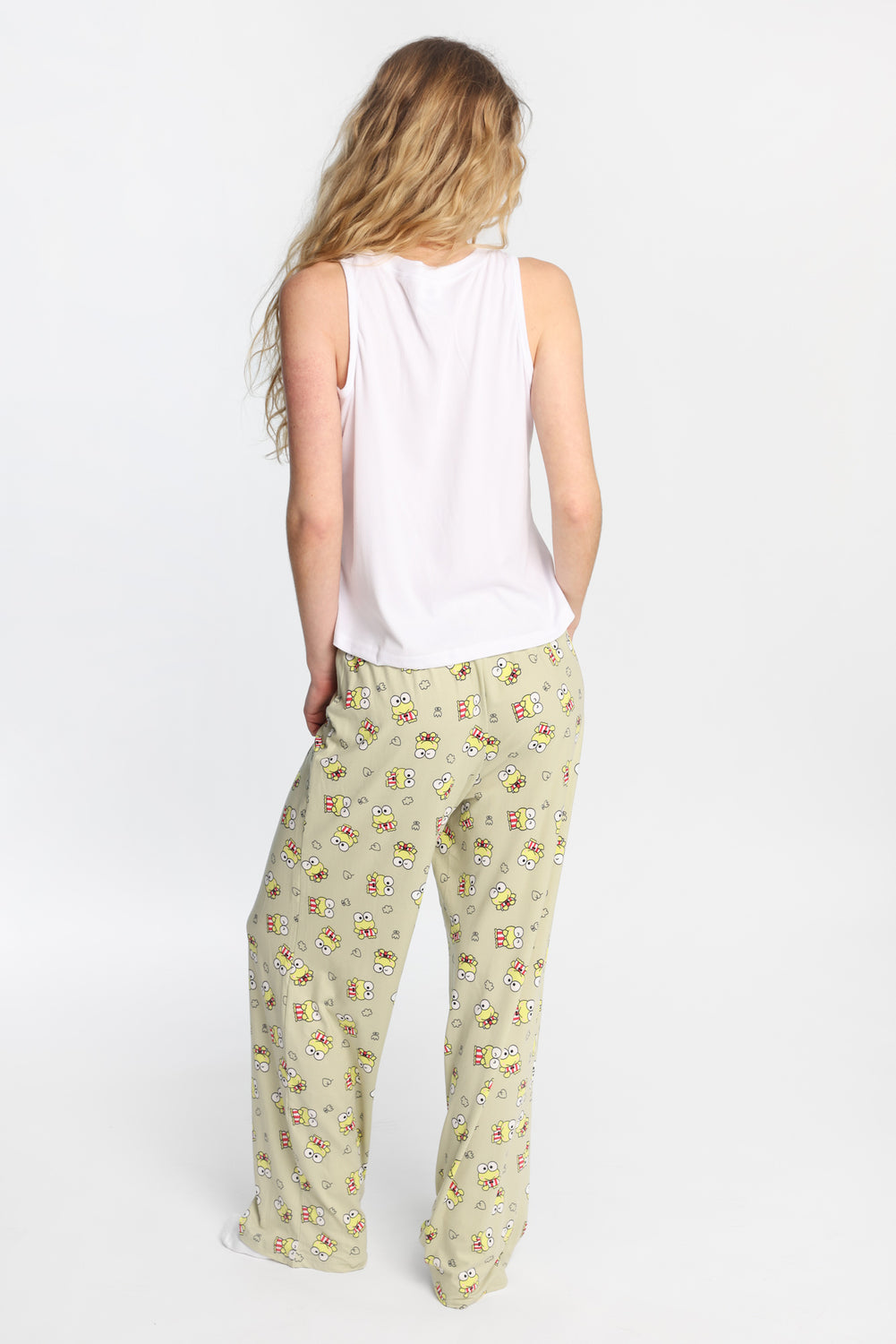Keroppi Ribbed Pajama Tank Top And Pants 2-Piece Set Keroppi Ribbed Pajama Tank Top And Pants 2-Piece Set
