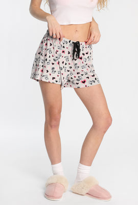 Peanuts Heart Velour Pajama Shorts