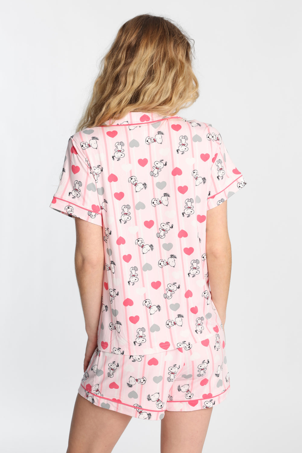 Peanuts Heart Super Soft Printed Dad Pajama Shirt & Shorts 2-Piece Set Peanuts Heart Super Soft Printed Dad Pajama Shirt & Shorts 2-Piece Set