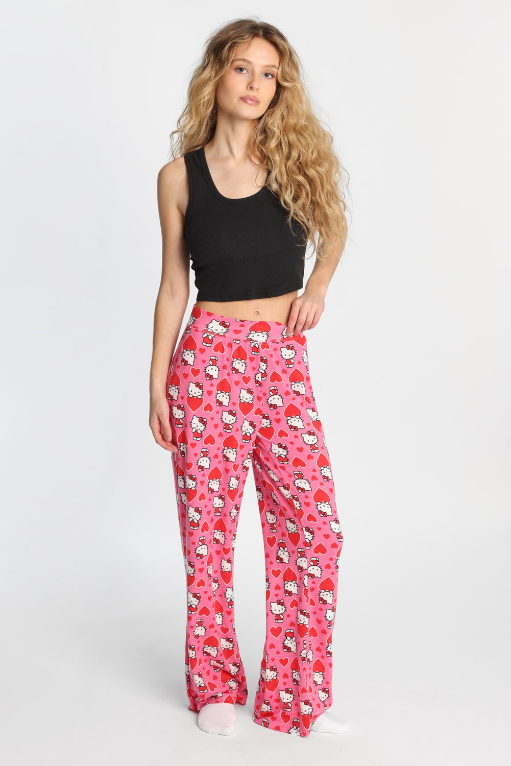 Hello Kitty Big Heart Super Soft Wide Leg Pajama Pants Hello Kitty Big Heart Super Soft Wide Leg Pajama Pants
