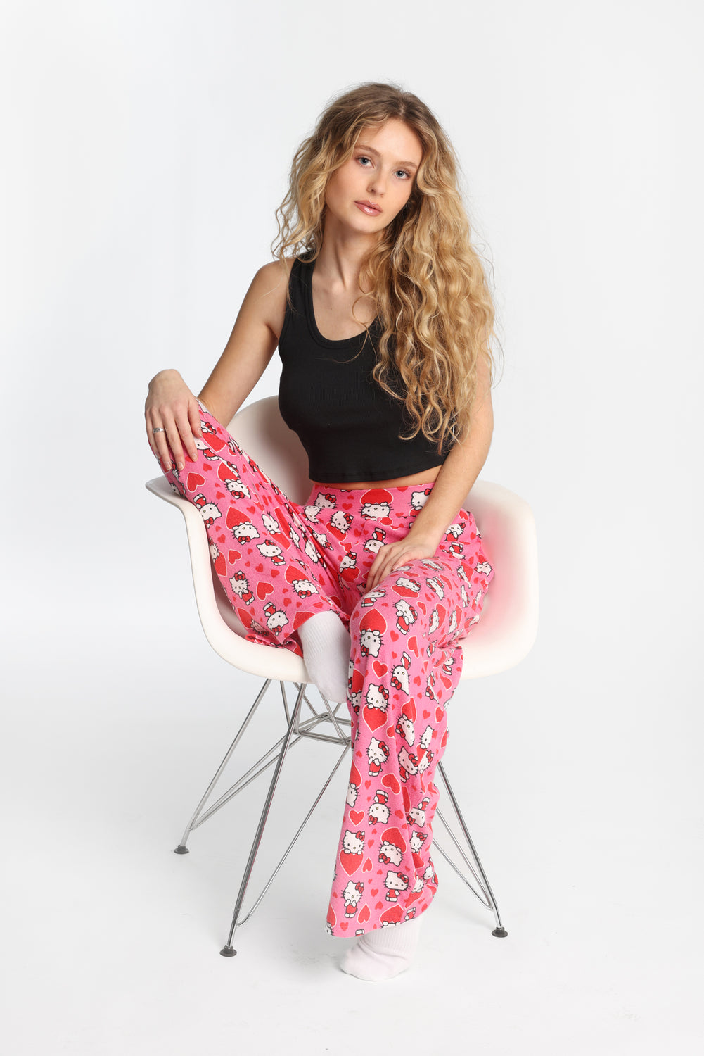 Hello Kitty Big Heart Super Soft Wide Leg Pajama Pants Hello Kitty Big Heart Super Soft Wide Leg Pajama Pants