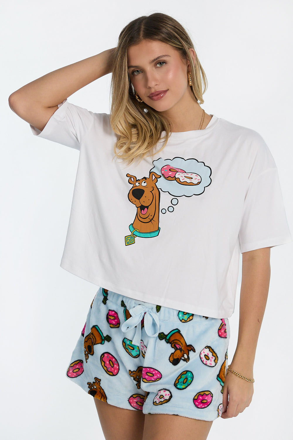 Scooby-Doo Donuts 2-Piece Pajama Tee & Shorts Set Scooby-Doo Donuts 2-Piece Pajama Tee & Shorts Set