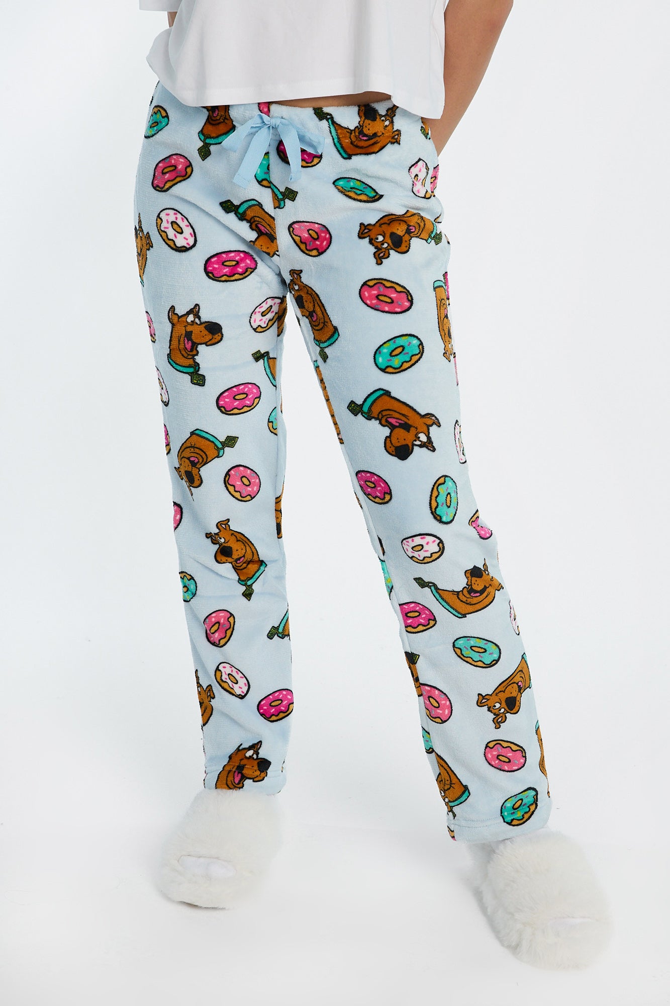 Scooby-Doo Donuts Plush Pajama Pant - Light Blue /