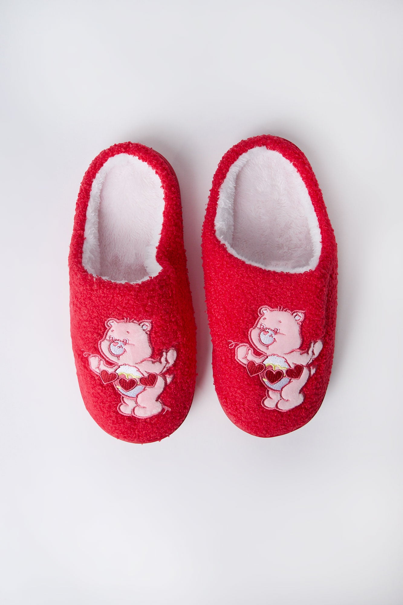 Care Bears Hearts Plush Slippers - Red /