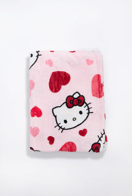 Hello Kitty Hearts Plush Throw Blanket