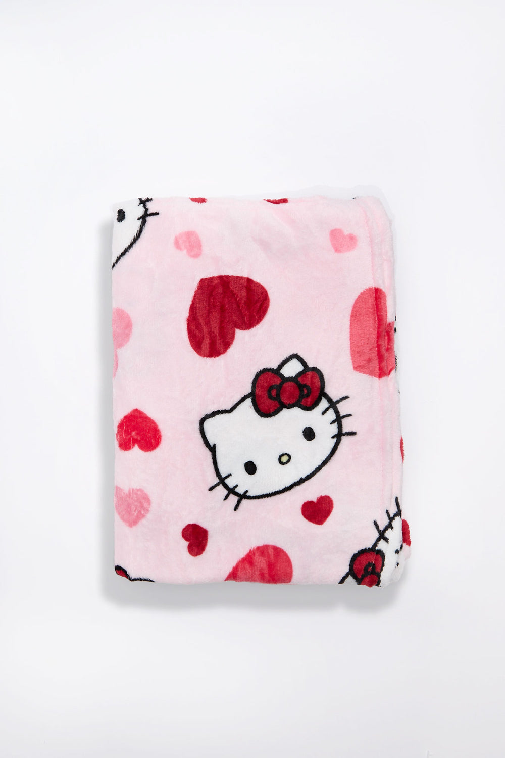 Couverture peluche imprimé coeurs Hello Kitty Couverture peluche imprimé coeurs Hello Kitty