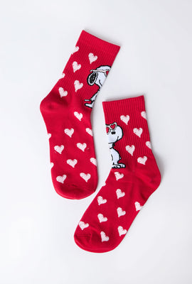 Peanuts Snoopy Hearts Crew Socks