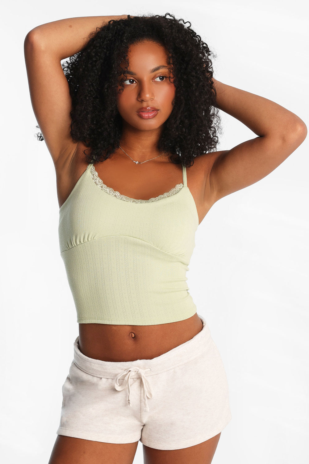 Camisole courte en tricot pointelle AERO Camisole courte en tricot pointelle AERO