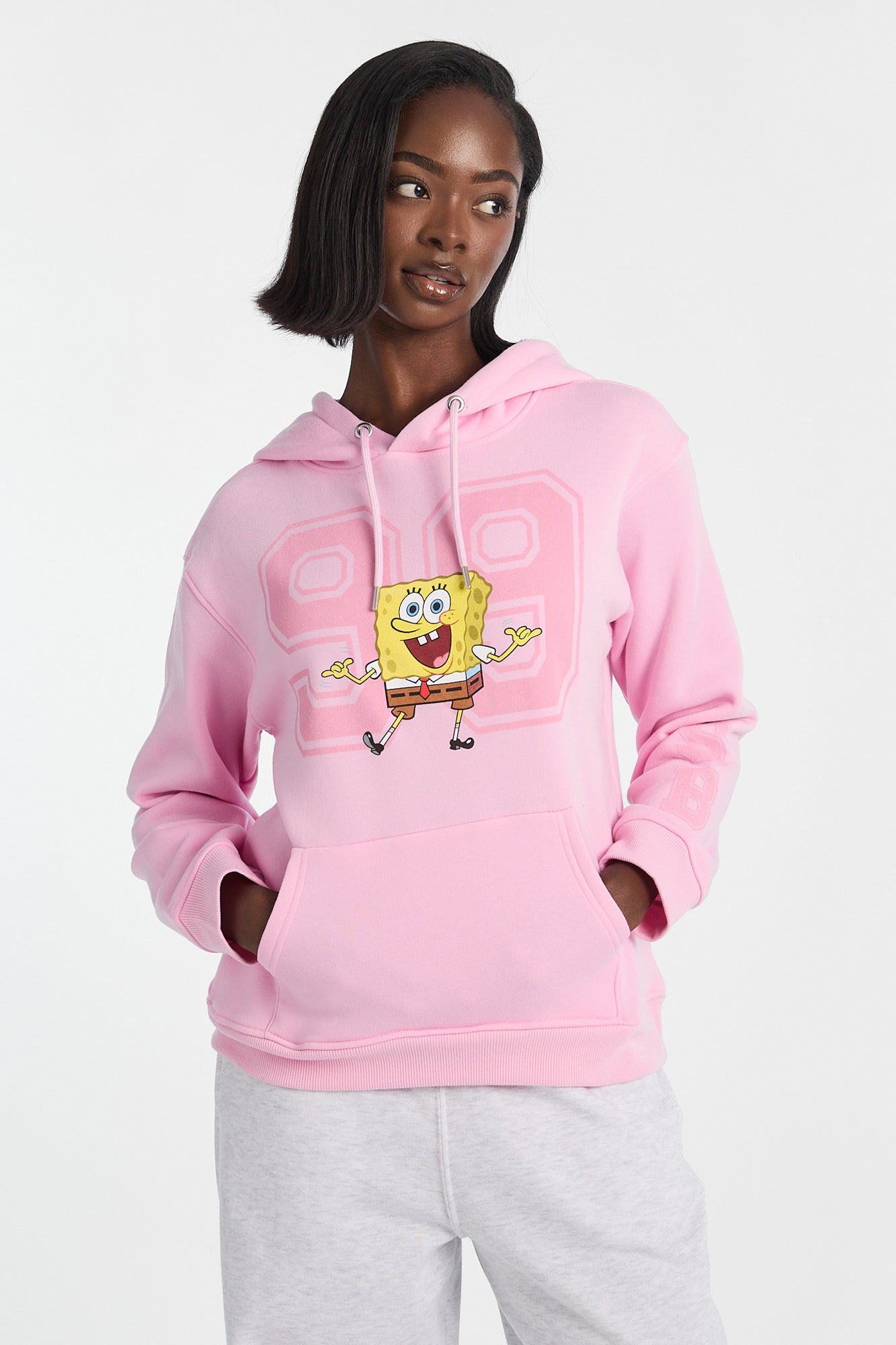 SpongeBob Graphic Hoodie - Light Pink /