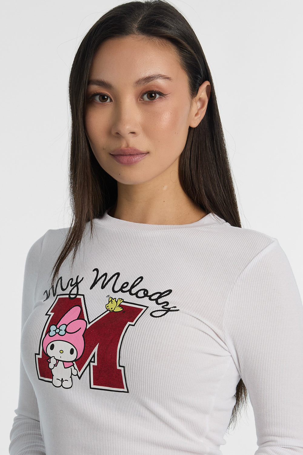 My Melody Graphic Long Sleeve Baby Tee My Melody Graphic Long Sleeve Baby Tee