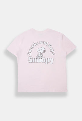 Peanuts Snoopy Snacks & Naps Graphic Boyfriend Tee