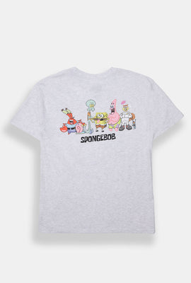 T-shirt coupe boyfriend imprimé SpongeBob et ses amis
